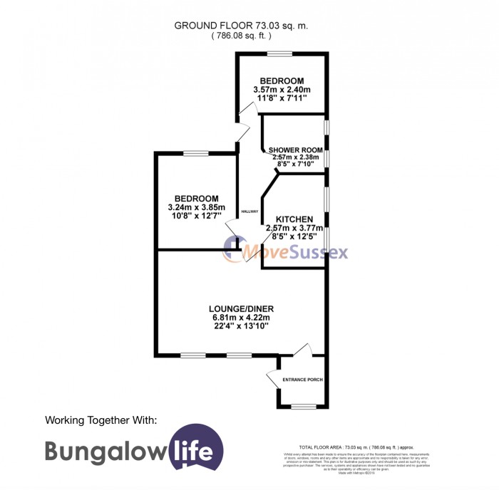 Floorplan for Woodpecker Road, Eastbourne